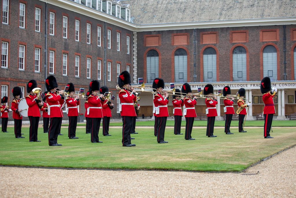 Coldstream Guards Band at Royal Hospital Chelsea on VJ Day 2020